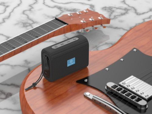 Techancy Mini Altifalante Sem Fios Preto TH2630, Reprodução Com Bateria Incorporada, Conetividade Bluetooth 5.0, Suporte Tws